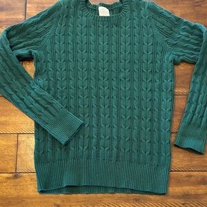 St. John's Bay Green Cable Knit Crewneck Sweater